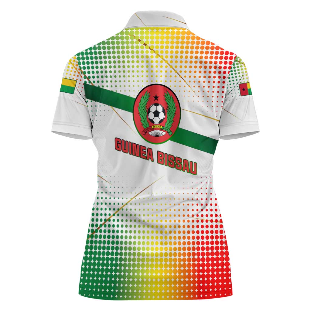 Guinea Bissau Women Polo Shirt with White Green Red Gradient Design - Wonder Print Shop