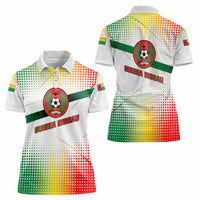 Guinea Bissau Women Polo Shirt with White Green Red Gradient Design - Wonder Print Shop