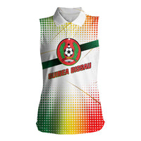 Guinea Bissau Women Sleeveless Polo Shirt with White Green Red Gradient Design - Wonder Print Shop
