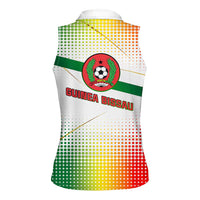 Guinea Bissau Women Sleeveless Polo Shirt with White Green Red Gradient Design - Wonder Print Shop