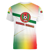 Guinea Bissau Women V-Neck T-Shirt with White Green Red Gradient Design - Wonder Print Shop