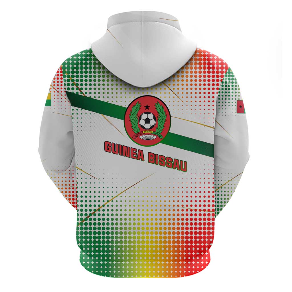 Guinea Bissau Zip Hoodie with White Green Red Gradient Design - Wonder Print Shop