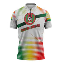 Guinea Bissau Zipper Polo Shirt with White Green Red Gradient Design - Wonder Print Shop