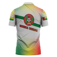 Guinea Bissau Zipper Polo Shirt with White Green Red Gradient Design - Wonder Print Shop