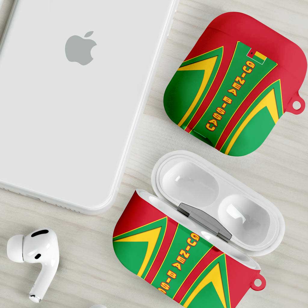 Guinea Bissau AirPods Case with Red Green Yellow Stripe Design and Black Star - Wonder Print Shop