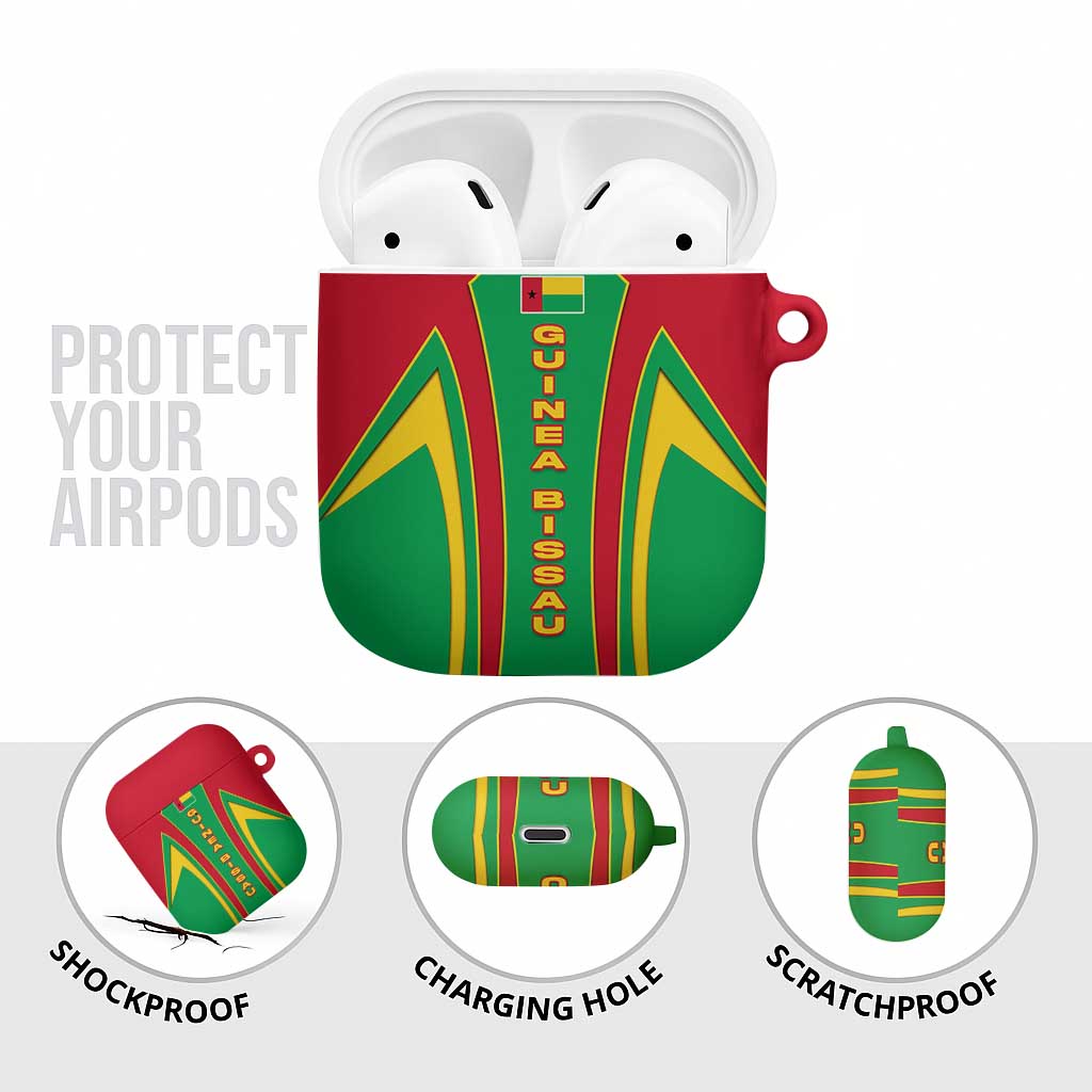Guinea Bissau AirPods Case with Red Green Yellow Stripe Design and Black Star - Wonder Print Shop
