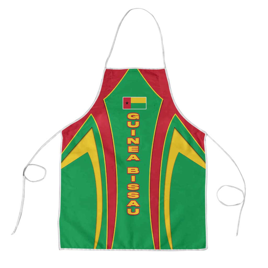 Guinea Bissau Apron with Red Green Yellow Stripe Design and Black Star - Wonder Print Shop