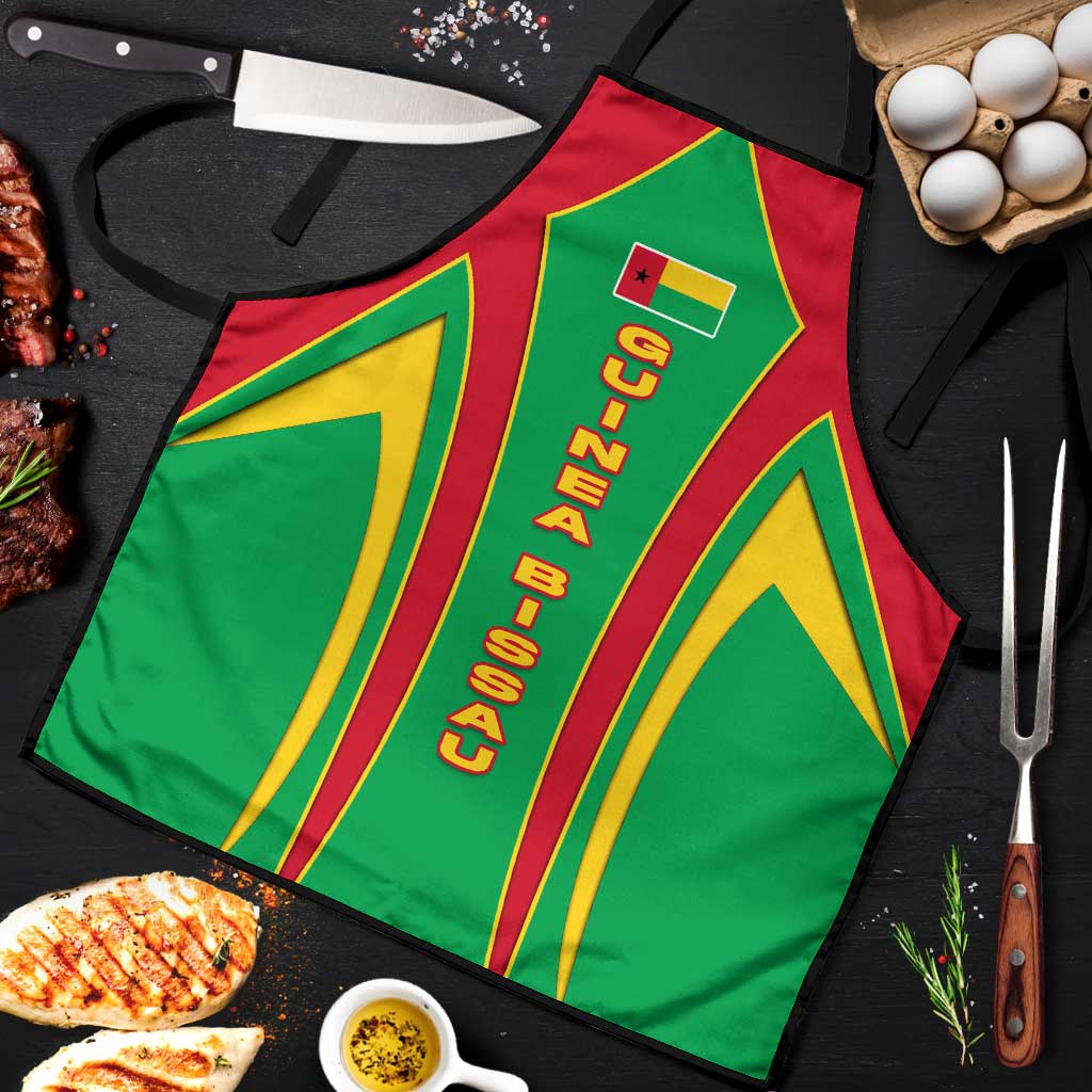 Guinea Bissau Apron with Red Green Yellow Stripe Design and Black Star - Wonder Print Shop