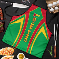 Guinea Bissau Apron with Red Green Yellow Stripe Design and Black Star - Wonder Print Shop