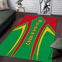 Guinea Bissau Area Rug with Red Green Yellow Stripe Design and Black Star - Wonder Print Shop