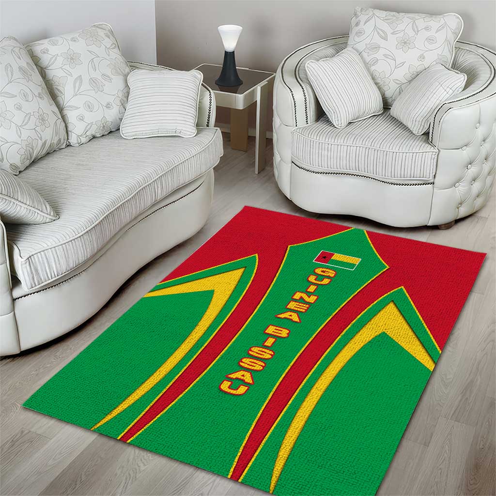 Guinea Bissau Area Rug with Red Green Yellow Stripe Design and Black Star - Wonder Print Shop