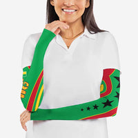 Guinea Bissau Arm Sleeves with Red Green Yellow Stripe Design and Black Star - Wonder Print Shop