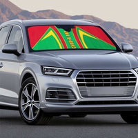 Guinea Bissau Auto Sun Shade with Red Green Yellow Stripe Design and Black Star - Wonder Print Shop