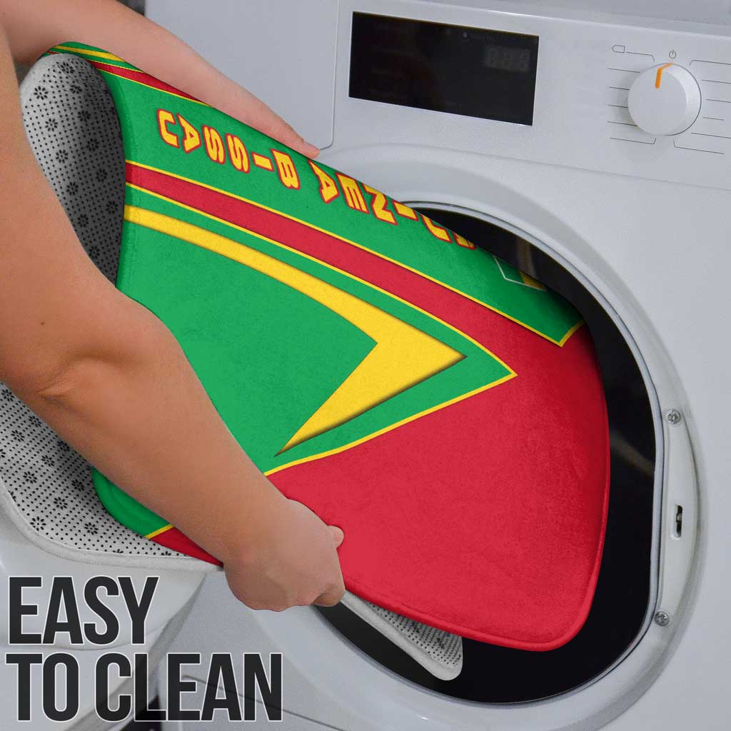 Guinea Bissau Bathroom Set with Red Green Yellow Stripe Design and Black Star - Wonder Print Shop