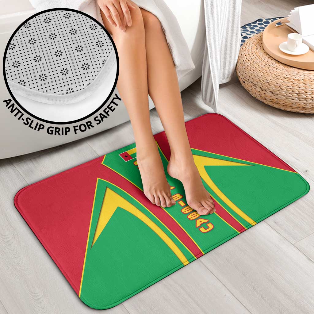 Guinea Bissau Bathroom Set with Red Green Yellow Stripe Design and Black Star - Wonder Print Shop