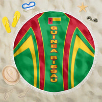 Guinea Bissau Beach Blanket with Red Green Yellow Stripe Design and Black Star - Wonder Print Shop