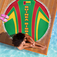 Guinea Bissau Beach Blanket with Red Green Yellow Stripe Design and Black Star - Wonder Print Shop