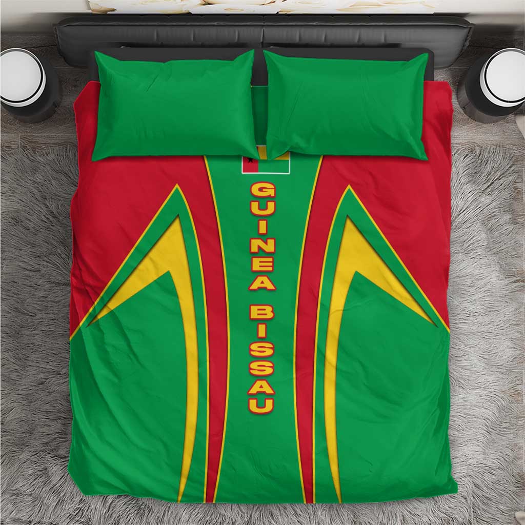 Guinea Bissau Bedding Set with Red Green Yellow Stripe Design and Black Star - Wonder Print Shop