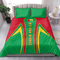 Guinea Bissau Bedding Set with Red Green Yellow Stripe Design and Black Star - Wonder Print Shop