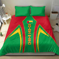 Guinea Bissau Bedding Set with Red Green Yellow Stripe Design and Black Star - Wonder Print Shop