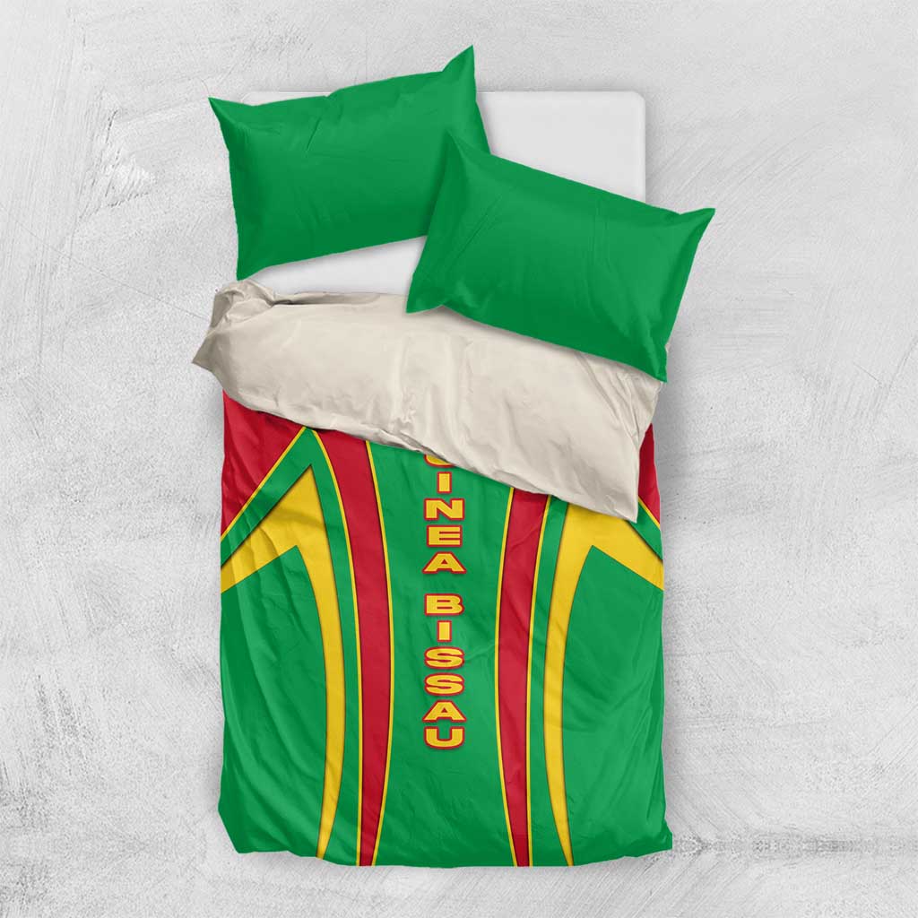 Guinea Bissau Bedding Set with Red Green Yellow Stripe Design and Black Star - Wonder Print Shop