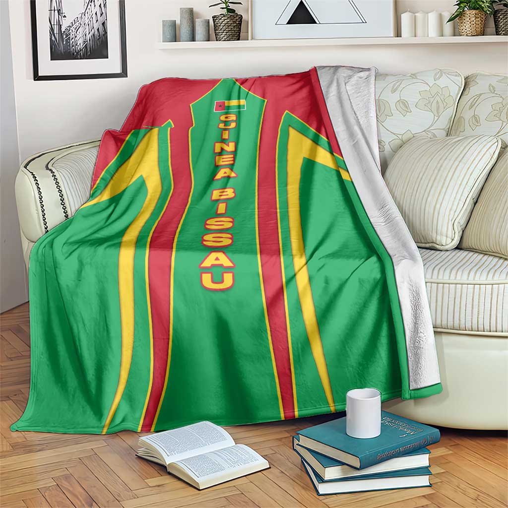 Guinea Bissau Blanket with Red Green Yellow Stripe Design and Black Star - Wonder Print Shop