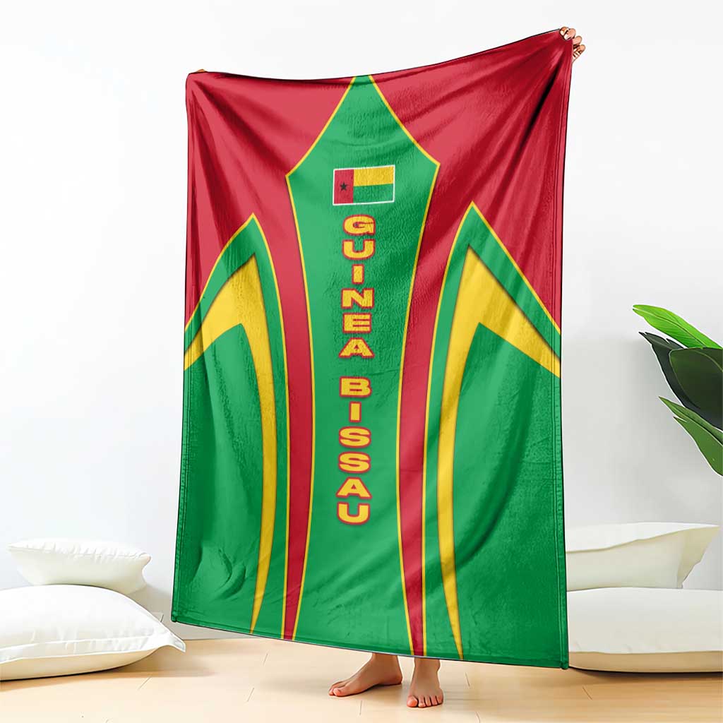 Guinea Bissau Blanket with Red Green Yellow Stripe Design and Black Star - Wonder Print Shop
