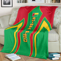 Guinea Bissau Blanket with Red Green Yellow Stripe Design and Black Star - Wonder Print Shop