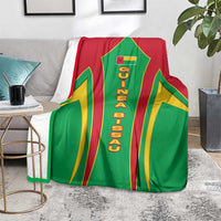 Guinea Bissau Blanket with Red Green Yellow Stripe Design and Black Star - Wonder Print Shop