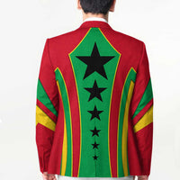 Guinea Bissau Blazer with Red Green Yellow Stripe Design and Black Star - Wonder Print Shop
