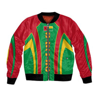 Guinea Bissau Bomber Jacket with Red Green Yellow Stripe Design and Black Star - Wonder Print Shop