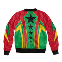 Guinea Bissau Bomber Jacket with Red Green Yellow Stripe Design and Black Star - Wonder Print Shop