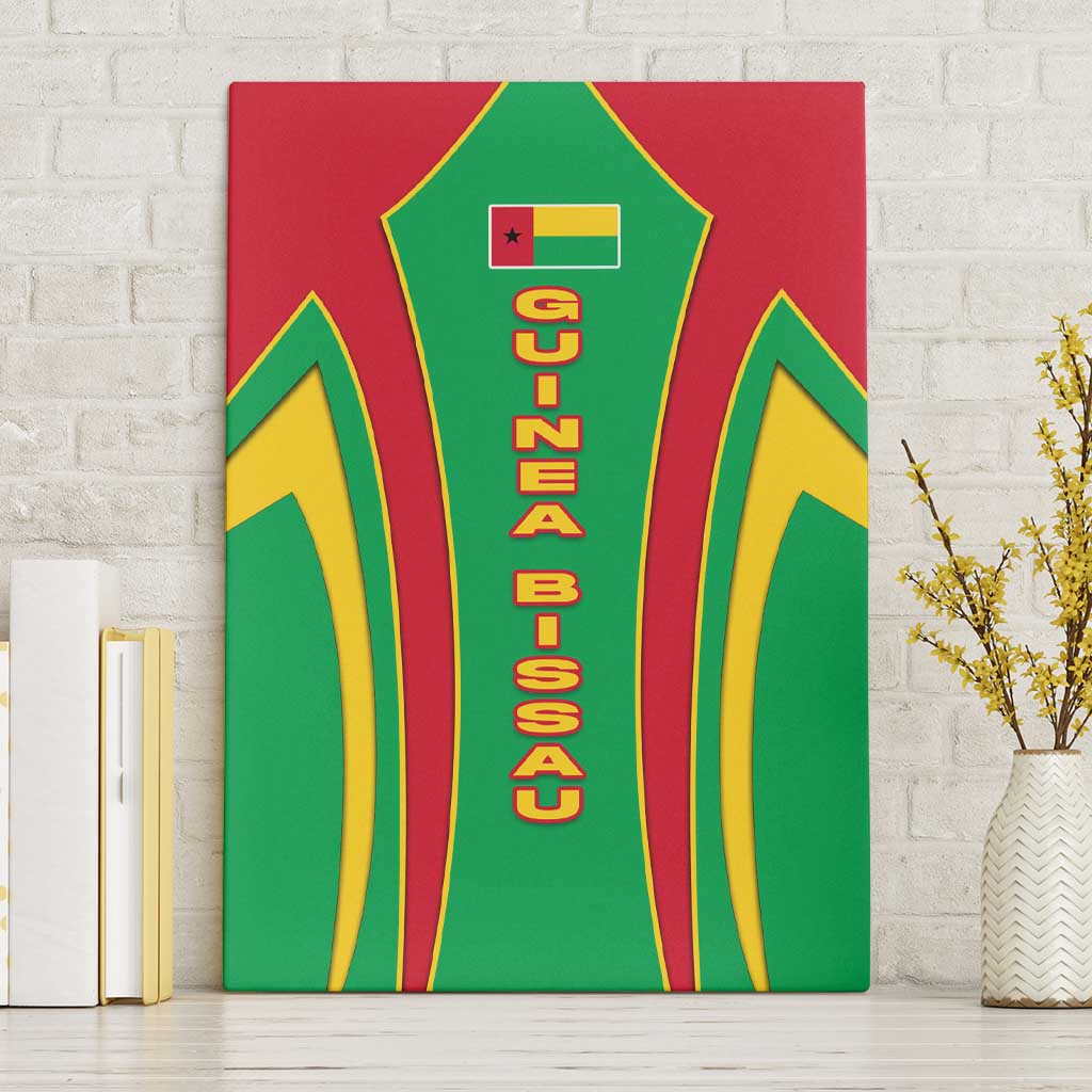 Guinea Bissau Canvas Wall Art with Red Green Yellow Stripe Design and Black Star - Wonder Print Shop