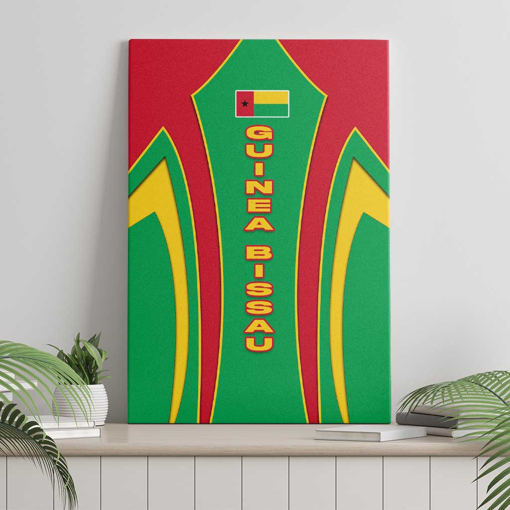 Guinea Bissau Canvas Wall Art with Red Green Yellow Stripe Design and Black Star - Wonder Print Shop