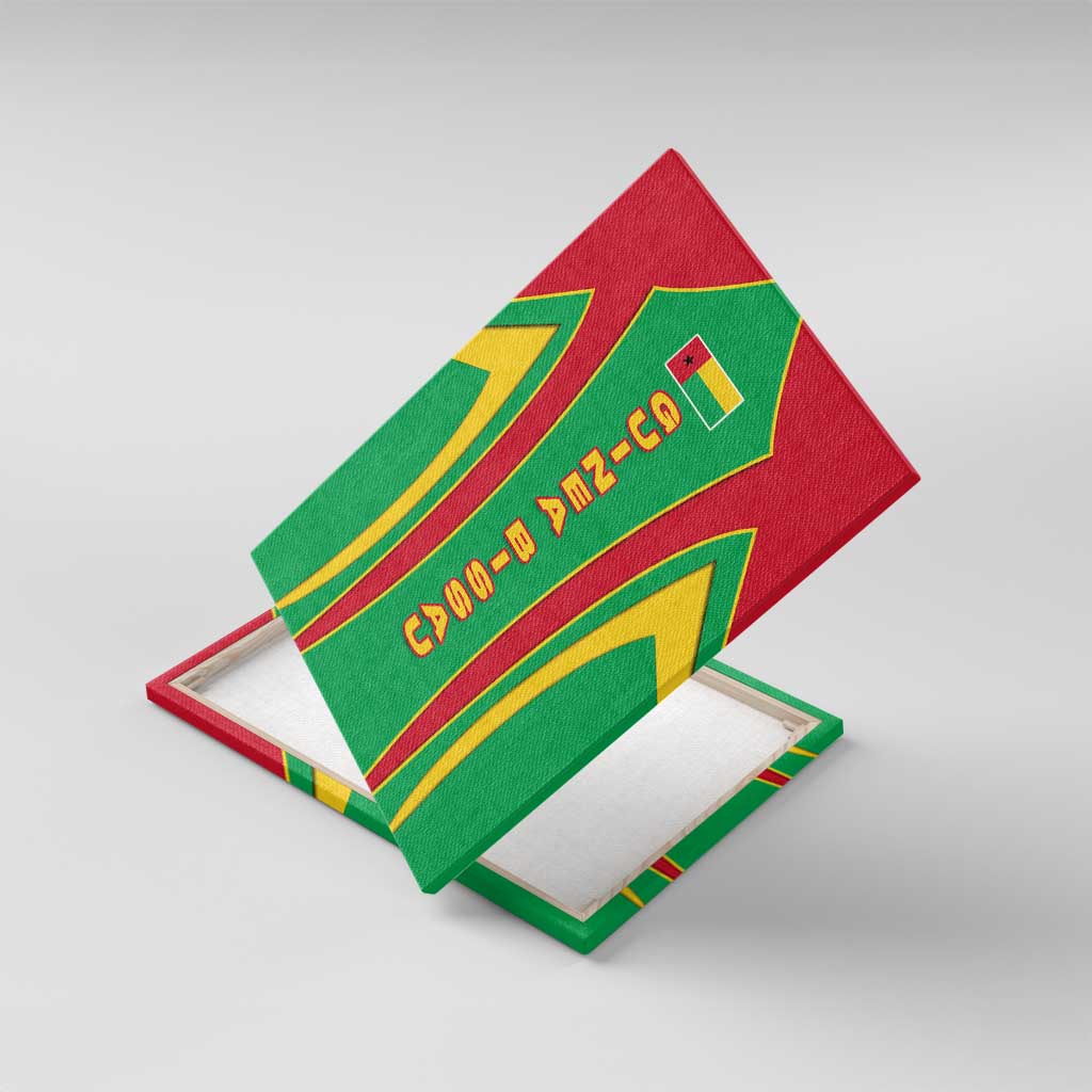 Guinea Bissau Canvas Wall Art with Red Green Yellow Stripe Design and Black Star - Wonder Print Shop