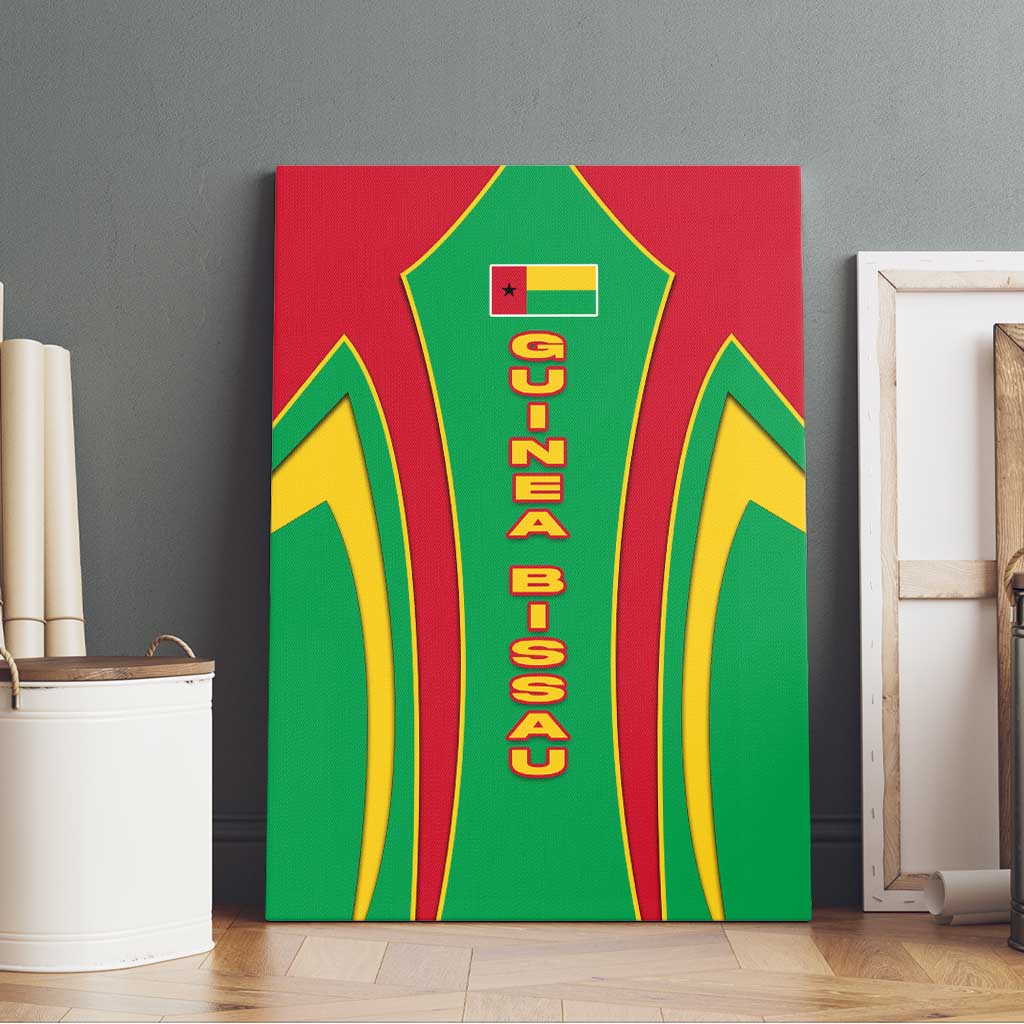 Guinea Bissau Canvas Wall Art with Red Green Yellow Stripe Design and Black Star - Wonder Print Shop