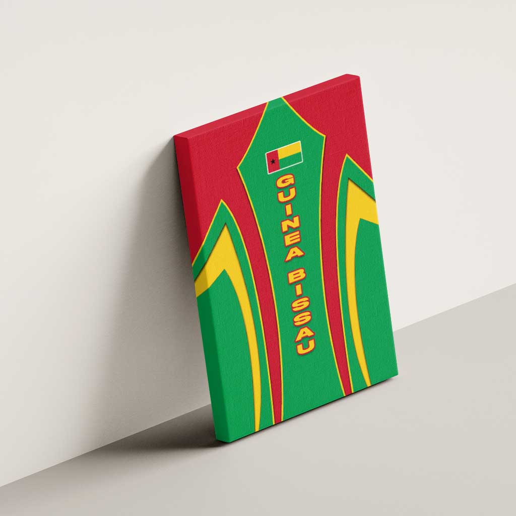 Guinea Bissau Canvas Wall Art with Red Green Yellow Stripe Design and Black Star - Wonder Print Shop