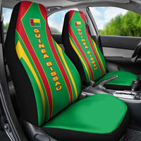 Guinea Bissau Car Seat Cover with Red Green Yellow Stripe Design and Black Star - Wonder Print Shop