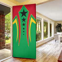 Guinea Bissau Door Cover with Red Green Yellow Stripe Design and Black Star - Wonder Print Shop