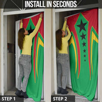 Guinea Bissau Door Cover with Red Green Yellow Stripe Design and Black Star - Wonder Print Shop