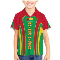 Guinea Bissau Family Matching Mermaid Dress and Hawaiian Shirt with Red Green Yellow Stripe Design and Black Star - Wonder Print Shop