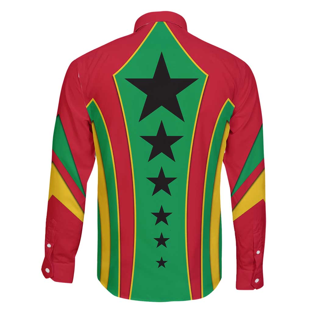 Guinea Bissau Family Matching Off Shoulder Short Dress and Hawaiian Shirt with Red Green Yellow Stripe Design and Black Star - Wonder Print Shop