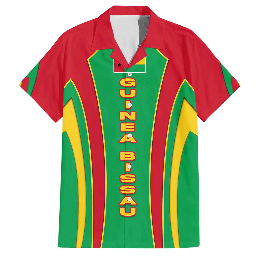 Guinea Bissau Family Matching Summer Maxi Dress and Hawaiian Shirt with Red Green Yellow Stripe Design and Black Star - Wonder Print Shop