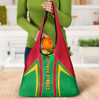 Guinea Bissau Grocery Bag with Red Green Yellow Stripe Design and Black Star - Wonder Print Shop