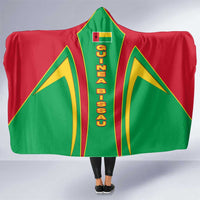 Guinea Bissau Hooded Blanket with Red Green Yellow Stripe Design and Black Star - Wonder Print Shop