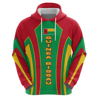 Guinea Bissau Hoodie with Red Green Yellow Stripe Design and Black Star - Wonder Print Shop