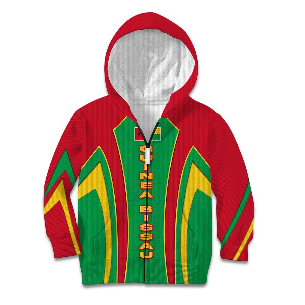 Guinea Bissau Kid Hoodie with Red Green Yellow Stripe Design and Black Star - Wonder Print Shop