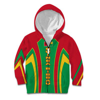 Guinea Bissau Kid Hoodie with Red Green Yellow Stripe Design and Black Star - Wonder Print Shop