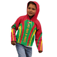 Guinea Bissau Kid Hoodie with Red Green Yellow Stripe Design and Black Star - Wonder Print Shop