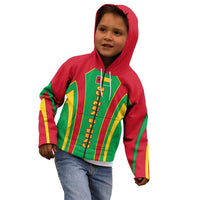 Guinea Bissau Kid Hoodie with Red Green Yellow Stripe Design and Black Star - Wonder Print Shop